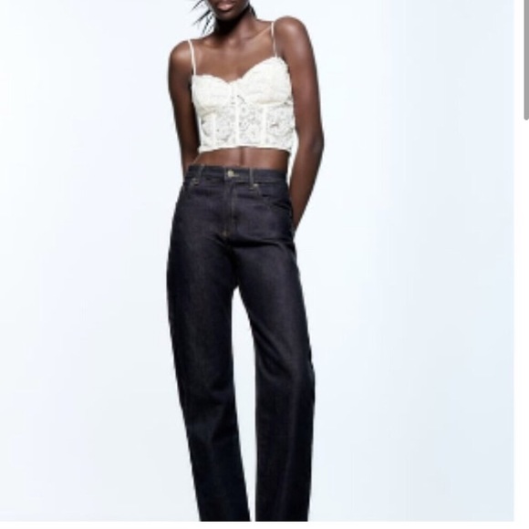 Gorgeous BNWOT ZARA cropped lace tank pink - Picture 3 of 8